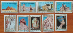 FUJEIRA 1966 -&amp;#039;&amp;#039;ARTA in EGIPTUL -ANTIC&amp;#039;&amp;#039;-Complet 9val.-scan foto