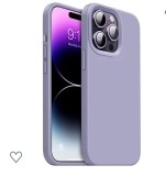 Huse silicon antisoc cu microfibra pentru Iphone 14 Pro Max Mov