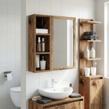 vidaXL Dulap de perete pentru baie Lemn vechi 20 x 16 x 62,5 cm 889309