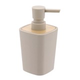 Dispenser Săpun Plastic Si Bambus 380 Ml &ndash; Bej