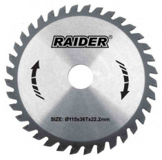 Disc pentru taiere lemn 185 mm 60 dinti Raider foto