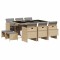 Set mobilier gradina cu perne, 11 piese bej combinat poliratan