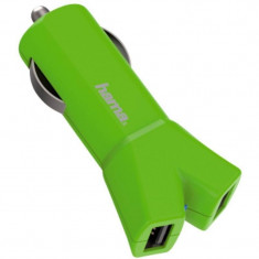 Incarcator Hama auto ColorLine,2xUSB, verde foto