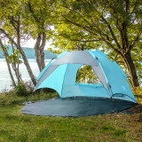 Cort plaja Mullsj&ouml; 215 x 135 x 140 cm albastru deschis / gri inchis [pro.tec] HausGarden Leisure