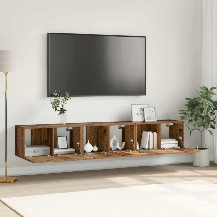 vidaXL Cabinet TV 3 pcs Maro 60 x 30 x 30 cm Lemn compozit 875166