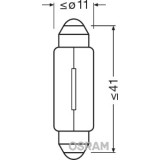 SET 2 BECURI 12V C10W ORIGINAL BLISTER OSRAM 5138