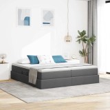 Cumpara ieftin Pat cu saltea si spatiu de depozitare Gri inchis 180 x 200 cm