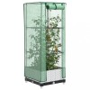 VidaXL Strat &icirc;nălțat cu husă de seră, aspect ratan, 40x40x123 cm 4015837
