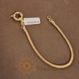 Bratara unisex tip sarpe placata cu aur 18K, model marinaresc - 19 cm