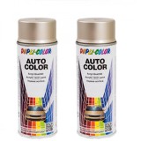 Cumpara ieftin Pachet 2 x Vopsea spray auto Dacia crem auriu metalizata Dupli Color 350 ml, DUPLI-COLOR