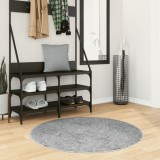 vidaXL Covor pufos &quot;PAMPLONA&quot; cu fire &icirc;nalte, gri modern, &Oslash; 100 cm