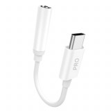 Adaptor Audio Dudao Adaptor Pentru Căști USB Tip C La Mini Mufă De 3,5 Mm Alb (L16CPro Alb) L16CPRO WHITE