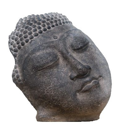 Statueta din piatra pentru exterior Resting Buddha Face, M foto