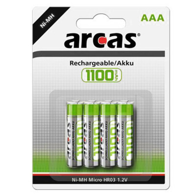 Baterie Reincarcabila Arcas AAA LR3 Acumulatori Preincarcati Ni-MH 1.2V 1100mAh Blister 4 foto