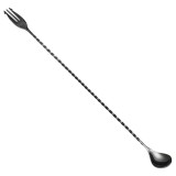 Barl&ouml;ffel mit Gabel - POSEIDON, 40cm, Edelstahl, GMB, Gunmetal black