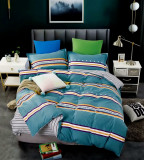 Lenjerie de pat cu husa elastic Zhangye din bumbac mercerizat, multicolor