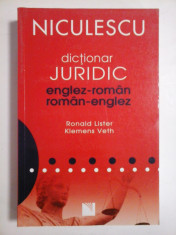 DICTIONAR JURIDIC ENGLEZ-ROMAN ROMAN-ENGLEZ - RONALD LISTER, KLEMENS VETH foto