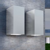 Corp iluminat LED perete exterior 2 buc, pătrat, sus/jos