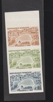 Franta 1961, Mi 1347, strip 3 eroare culori diferite mnh foto