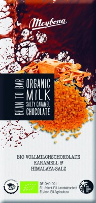 Ciocolata cu lapte si caramel sarat, bio, 100g, Meybona foto