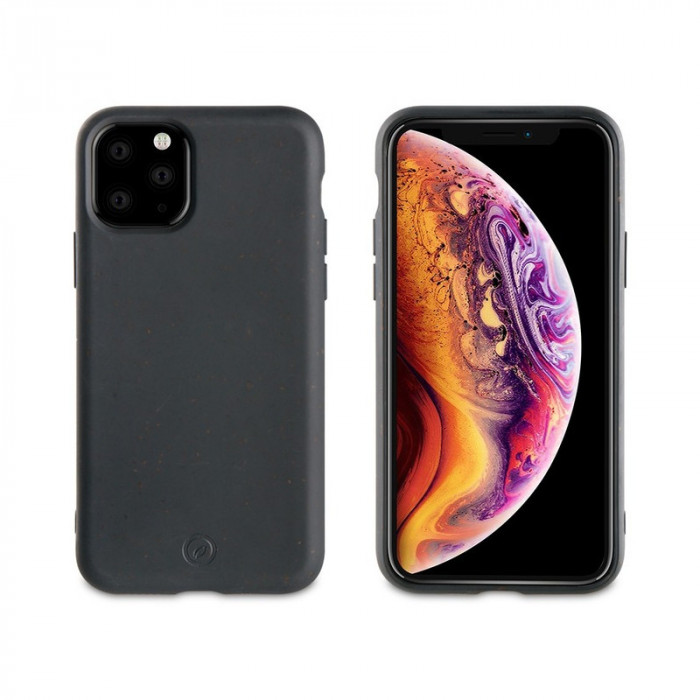 Husa Biodegradabila Muvit pentru Apple iPhone 11 Pro, Bambootek ECO, Neagra(Storm)