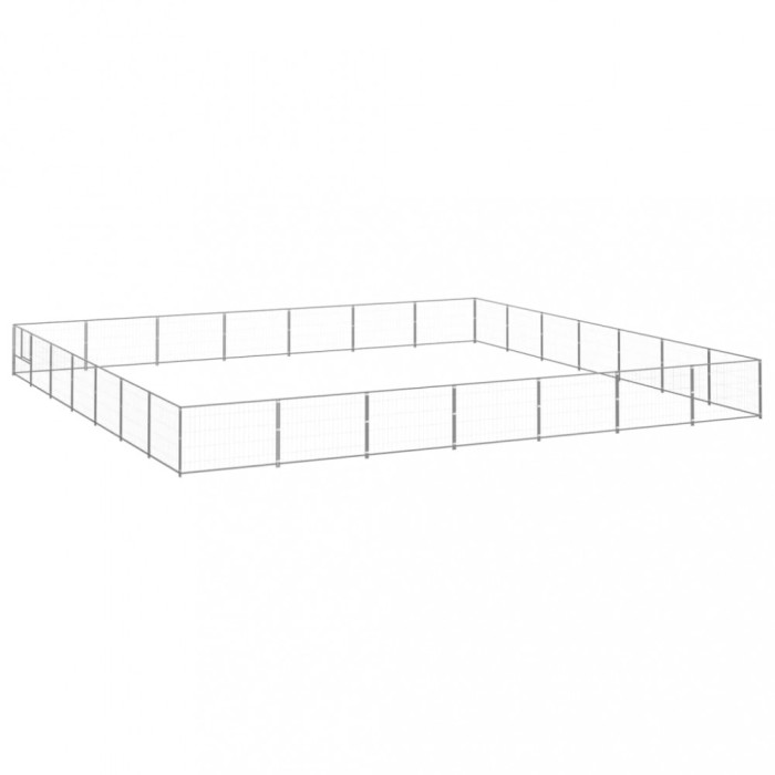 vidaXL Padoc pentru c&acirc;ini, argintiu, 49 m&sup2;, oțel