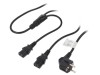Cablu de Alimentare 1,5m Negru 10A 250V CEE 7/7 la IEC C13 x2, Logilink