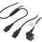 Cablu de Alimentare 1,5m Negru 10A 250V CEE 7/7 la IEC C13 x2