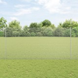 VidaXL Gard Sudat cu 22 St&acirc;lpi U Argintii 1.5x25 m Oțel