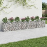 vidaXL Pat ridicat din gabion 2 pcs Argintiu 400 x 50 x 60 cm 3422217