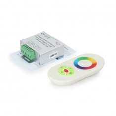 Controler tactil RF si telecomanda alba pentru banda LED RGB