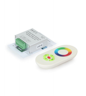 Controler tactil RF si telecomanda alba pentru banda LED RGB foto