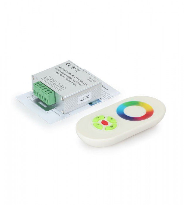 Controler tactil RF si telecomanda alba pentru banda LED RGB