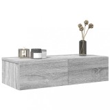 VidaXL Raft perete cu sertare Gri Sonoma 60x26,5x15cm Lemn prelucrat