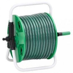 Tambur furtun autonom verde set racorduri furtun 0,75&amp;quot; 20 m PVC foto