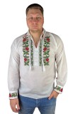 Bluza tip ie barbati RB2 alb/verde olive , marimea 2XL, Bumbac, La baza gatului