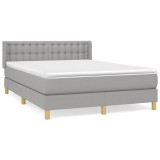 Cumpara ieftin Pat continental, gri deschis, 140x200 cm, material textil