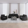 VidaXL Set de canapele cu perne, 3 piese, negru, catifea 3201481