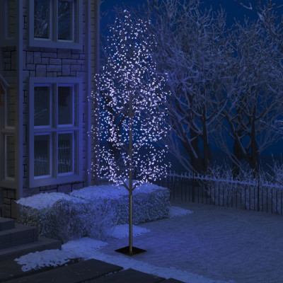 vidaXL Pom Crăciun, 1200 LED-uri lumină albastră flori de cireș 400 cm foto
