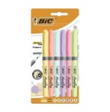 Cumpara ieftin Set evidentiatoare Bic Brite Liner Grip, 6 culori pastel
