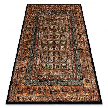 Covor de l&acirc;nă KASHQAI 4301 500 oriental, cadru bej / verde, 160x240 cm
