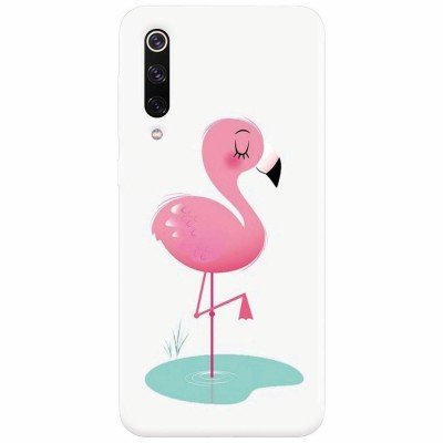 Husa silicon pentru Xiaomi Mi 9, Flamingo Pink foto