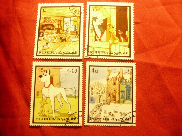 Serie mica Fujeira 1972 - Desene Animate - Disney , 4 val. stampilate