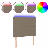 Cumpara ieftin Tablie de pat cu LED, gri taupe, 100x5x118/128 cm, textil