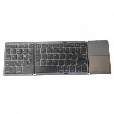 Tastatura pliabila ultra-subtire BRAGUS®, touchpad incorporat cu 2 click-uri, wireless si compatibila cu Android, iOS, Smart TV, negru