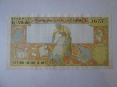 Franta,bancnota fantezie 50 Franci Noi-Tăbăcarul/marochinărie foto
