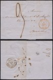 Belgium 1854 Stampless Cover + Content Anvers to Bruxelles DB.202