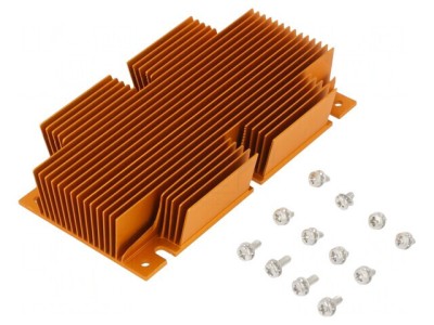 Radiator extrudat cu aripioare BGA, auriu, 117mm x 61mm foto