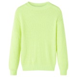 Pulover pentru copii tricotat, galben neon, 116