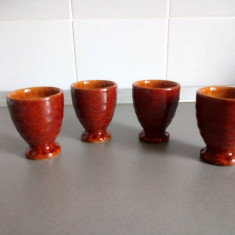 M- Set pahare vin rustice, de ceramica, vechi, anii '60, decor